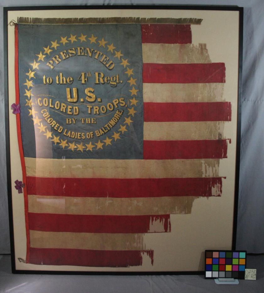 The restored and mounted 4th USCT Regimental Colors
