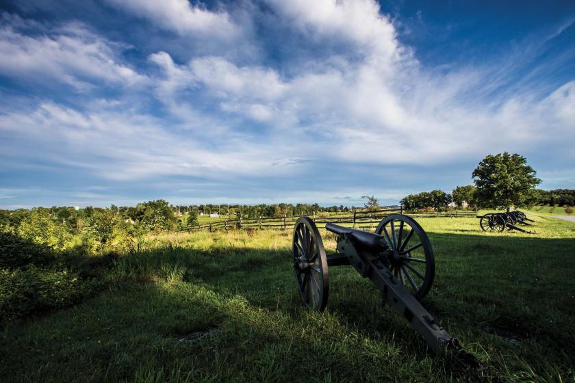 A cannon atop Seminary Ridge, Gettysburg National Military Park, Pa.
