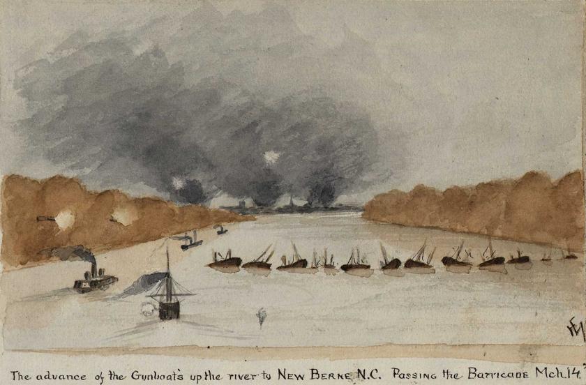 Gunboats advance toward New Bern, N.C.