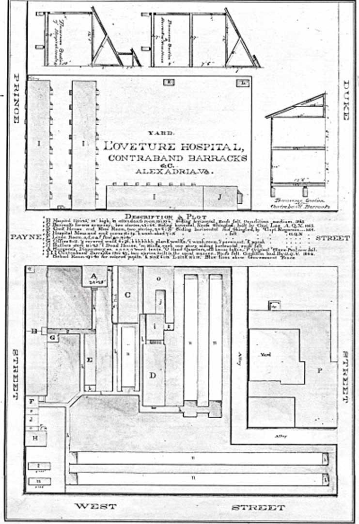 Quartermaster map showing L'Ouverture Hospital.