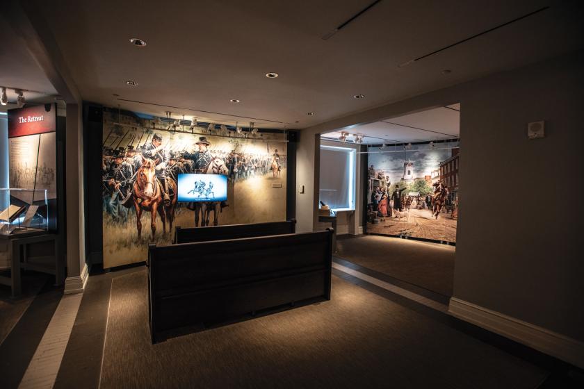 A photograph of displays at the Seminary Ridge Museum and Education Center