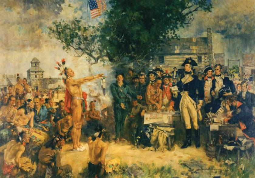 A painting of the Treaty of Greenville by Howard Chandler