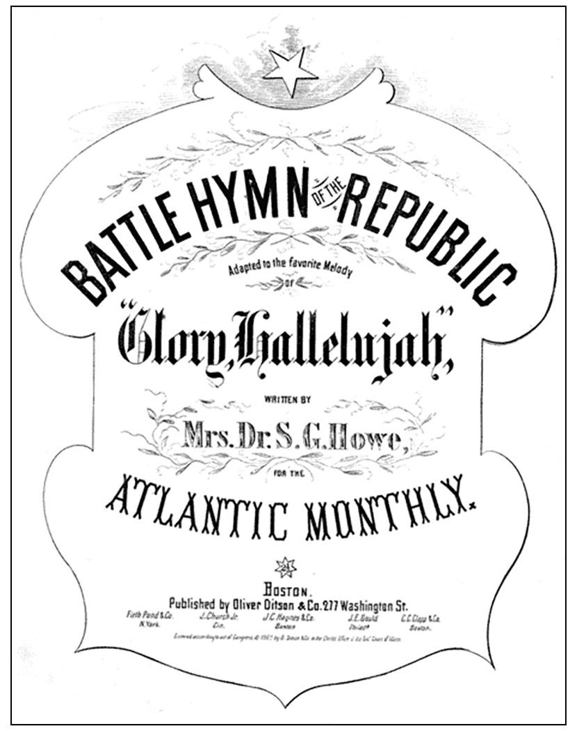 Cover of the 1863 sheet music for the "Battle Hymn of the Republic"