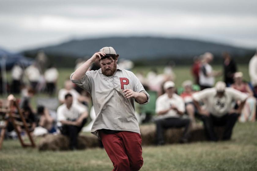 A “striker”(or batter) from the Phoenix BBC of East Nashville scores.