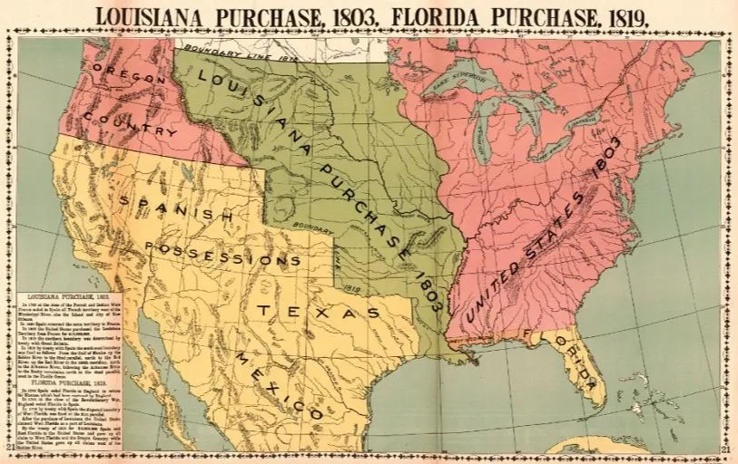 Historical map from McConnell’s 1919 series of maps depicting the territorial and military history of the United States.