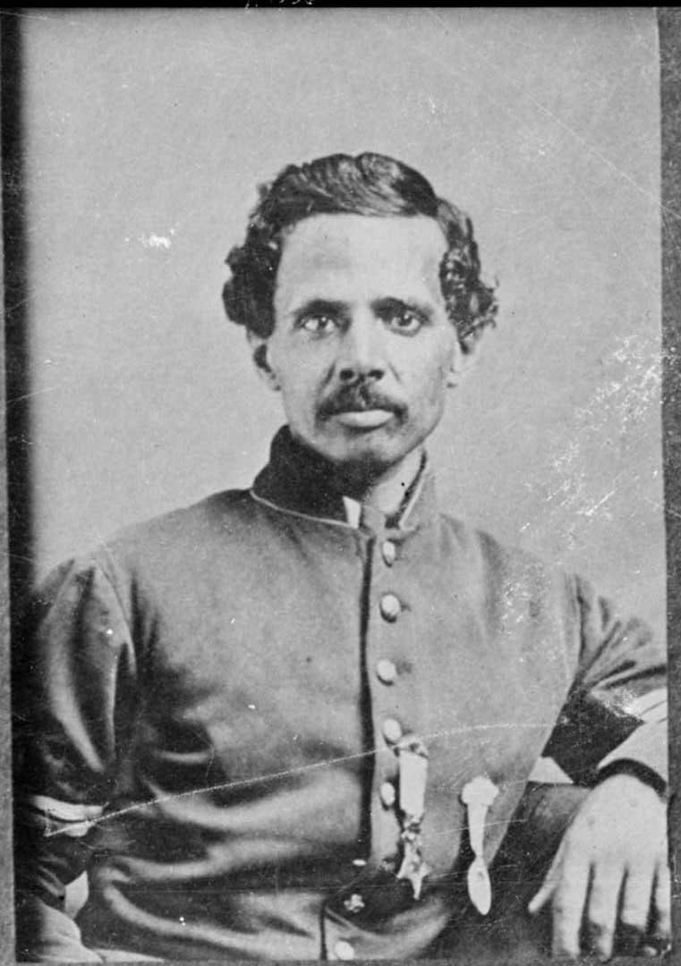 Sgt. Powhatan Beaty of the 5th USCT earned the Medal of Honor for his courage at New Market Heights.