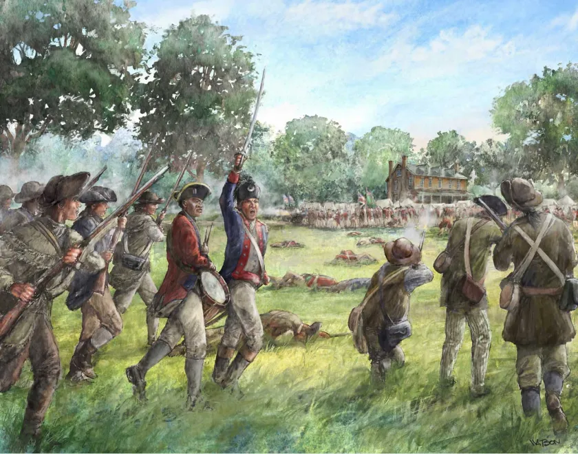 An illustration of the Battle of Eutaw Springs
