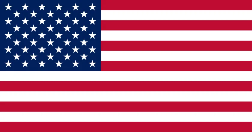 Current flag of the United States with 50 stars and 13 stripes.