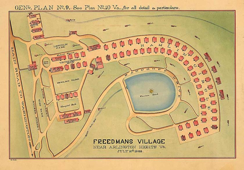 Freedmans Village near Arlington Hights, Va., July 10th, 1865. Genl. [ground] Plan No. 9.