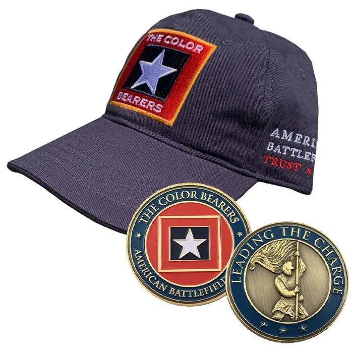Color Bearer Challenge Coin and hat