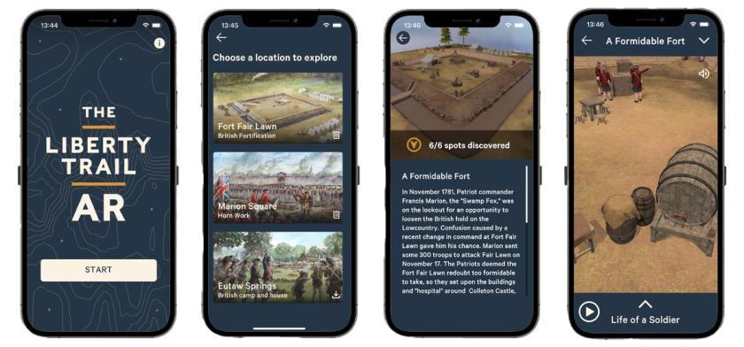 The Liberty Trail AR Experience App Screenshots