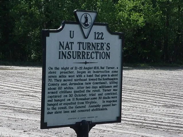 Nat Turner's Insurrection roadside marker (U-122)