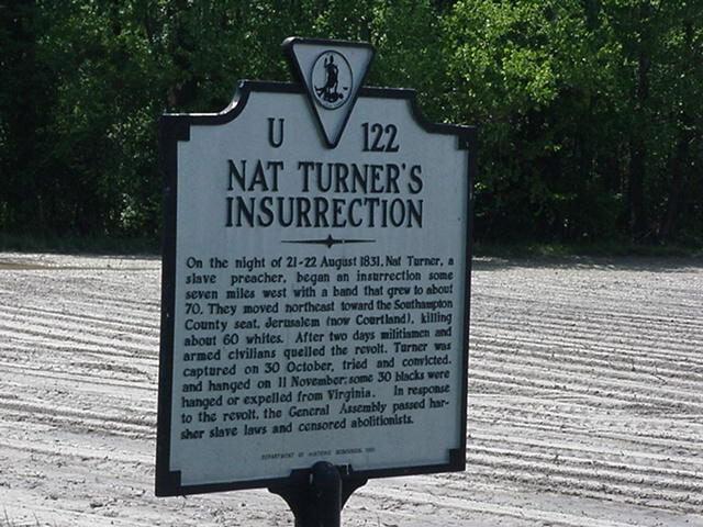 Nat Turner's Insurrection roadside marker (U-122)
