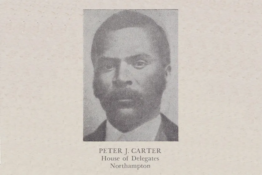 Peter Jacob Carter is the subject of this portrait, taken by an unknown photographer in the nineteenth century. This image was published in Luther Porter Jackson's Negro Office-Holders in Virginia (1945).