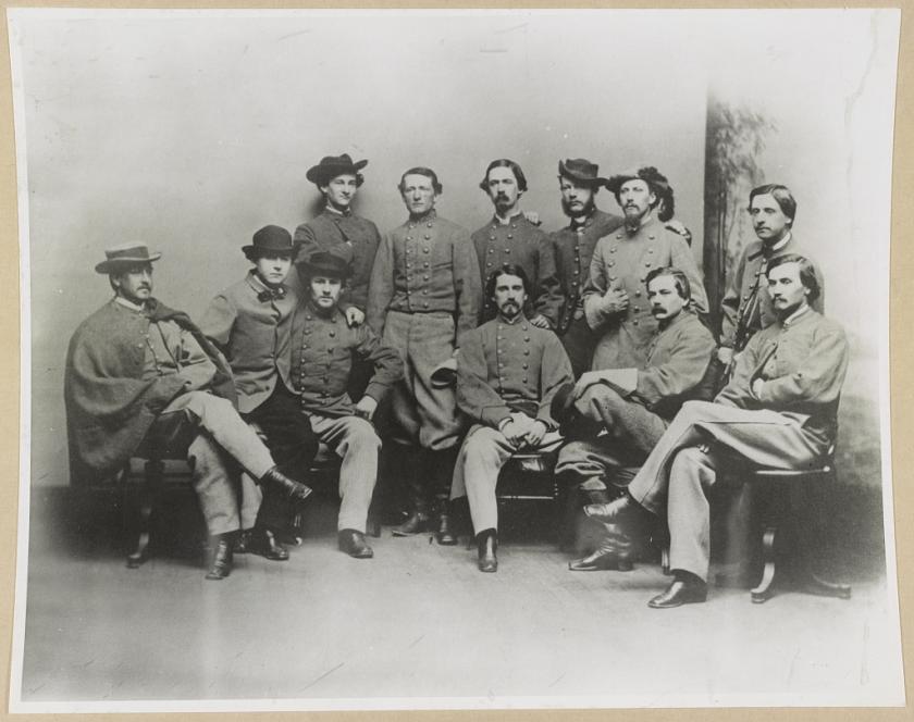 Col. John Singleton Mosby and some members of Mosby's Rangers, 43rd Virginia Cavalry Battalion