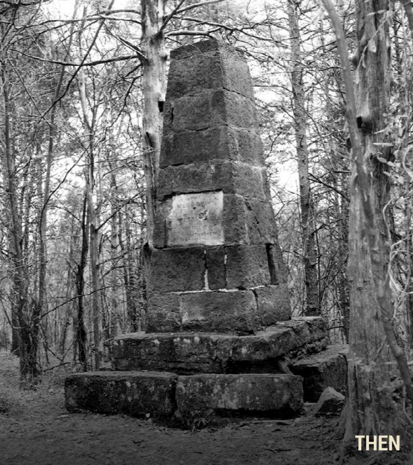 A 1940 photograph of the the Groveton Monument by HE Churchill