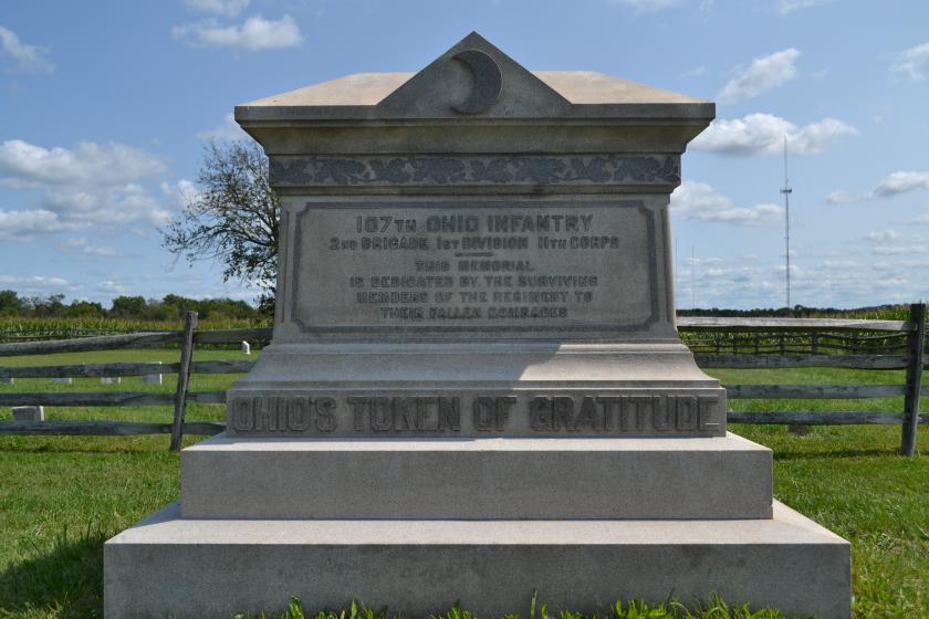 107th Ohio Infantry Monument Gettysburg