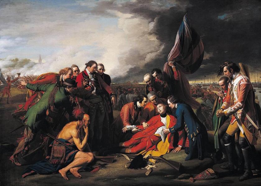 A painting of the death of General Wolfe