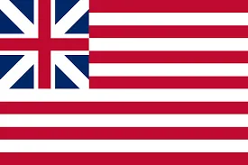 First "official" flag of the 13 colonies known as "the Continental Colors" or "Grand Union Flag."