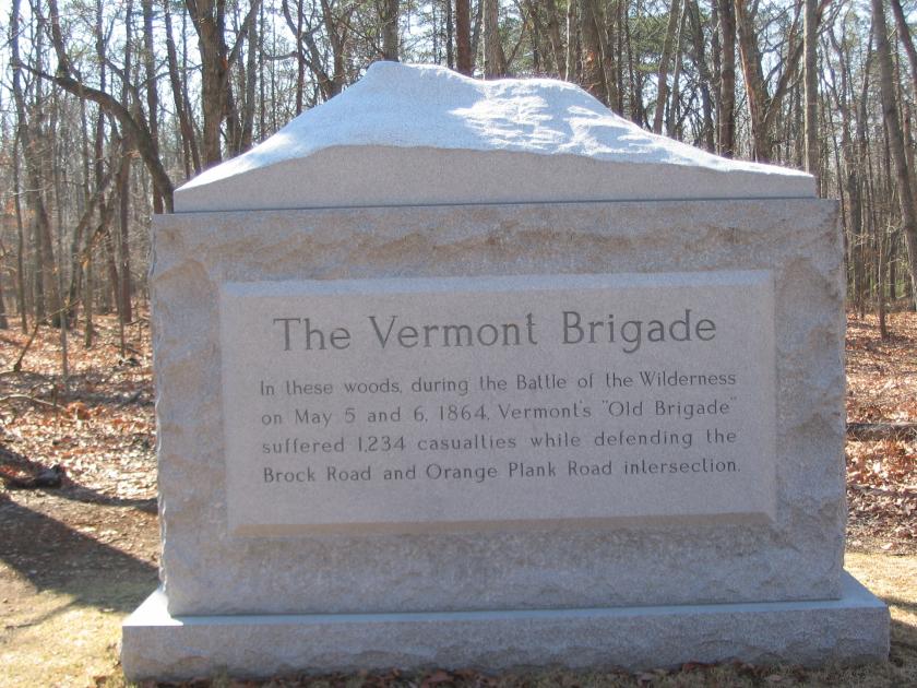Front of Vermont Brigade Monument at the Wilderness