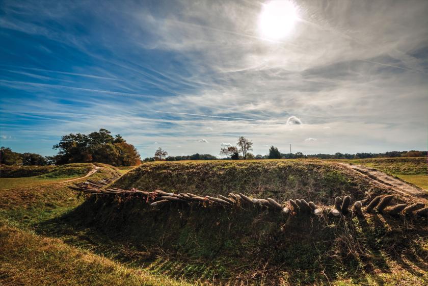 The recreated earthworks of Redoubt 9, Yorktown Battlefield