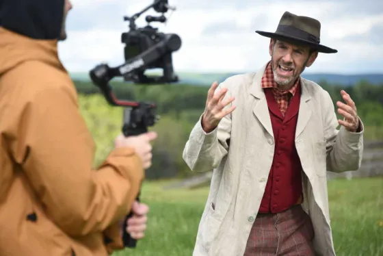 Garry Adelman on location at the Reel Farm, Antietam National Battlefield