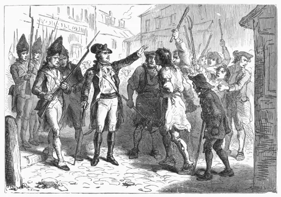 Governor Tryon and the Regulators (B&W)