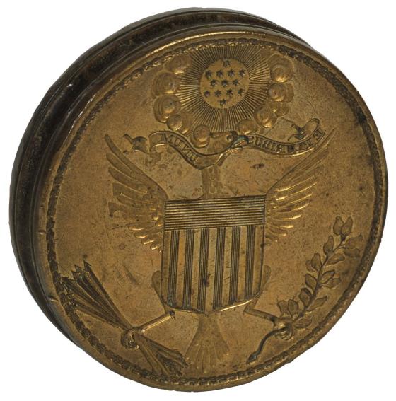 A photo of the first (1782) die of the Great Seal of the United States
