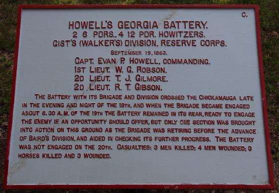 Howell's GA Battery Tablet at Chickamauga