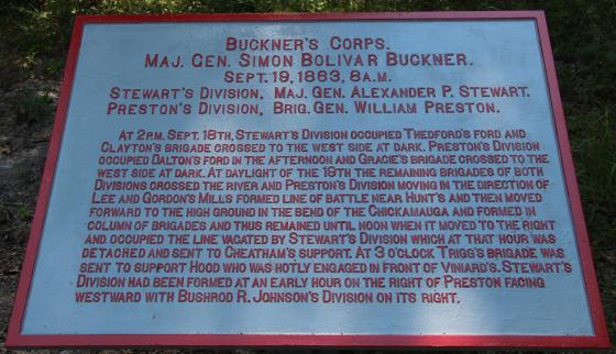 Buckner's Corps Marker at Chickamauga
