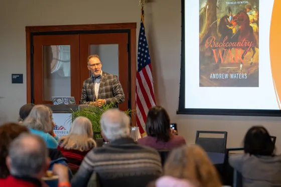 2025 American Battlefield Trust Prize for History finalist Andrew Waters presents on his book Backcountry War: The Rise of Francis Marion, Banastre Tarleton, and Thomas Sumter