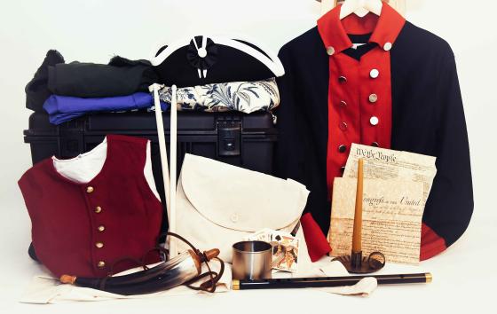Revolutionary War Traveling Trunk and its contents