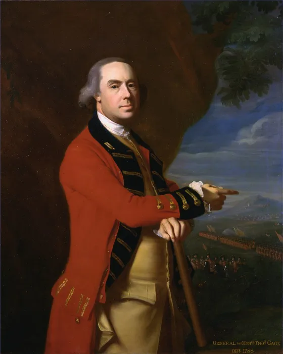 General Thomas Gage, by John Singleton Copley, 1788. Gage served as commander in chief of British forces in North America and royal governor of Massachusetts.