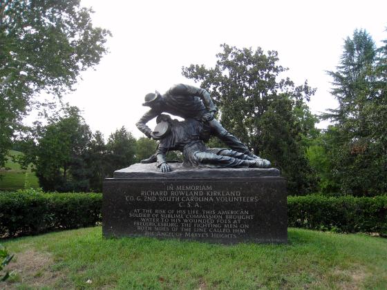 Monument honoring Richard Rowland Kirkland in the Fredericksburg and Spotsylvania National Military Park