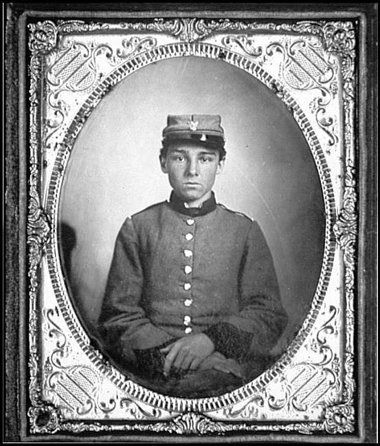 Portrait of Confederate Private Edwin Francis Jemison of the 2nd Louisiana Infantry, wearing his military uniform.