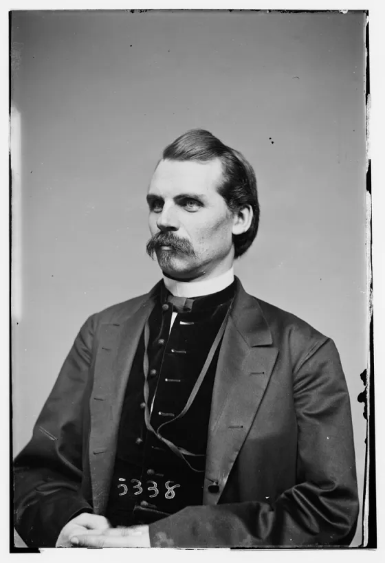 Nineteenth-century photographic portrait of Thaddeus S. C. Lowe, chief aeronaut of the Union Army Balloon Corps during the Civil War.