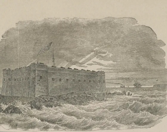 Drawing of Fort Zachary Taylor in Key West, Florida, 1861
