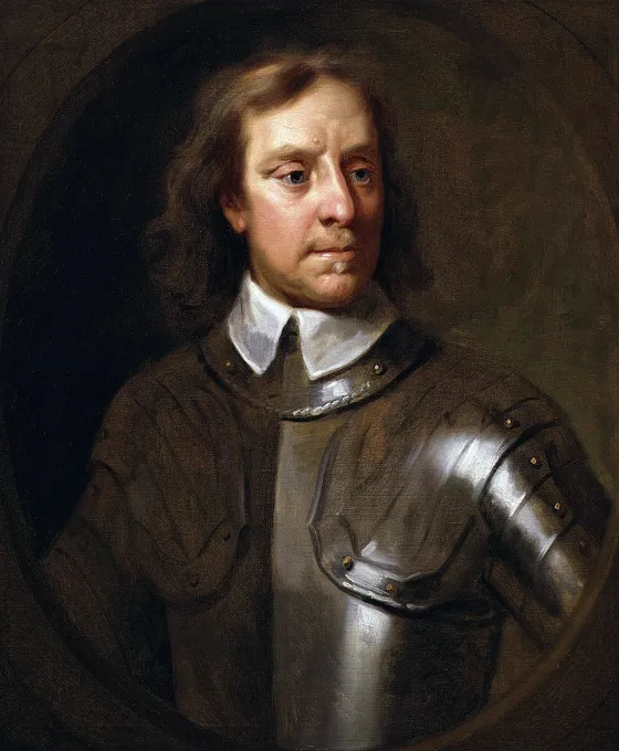 Oil portrait of Oliver Cromwell, the English military and political leader who served as Lord Protector during the 1650s.