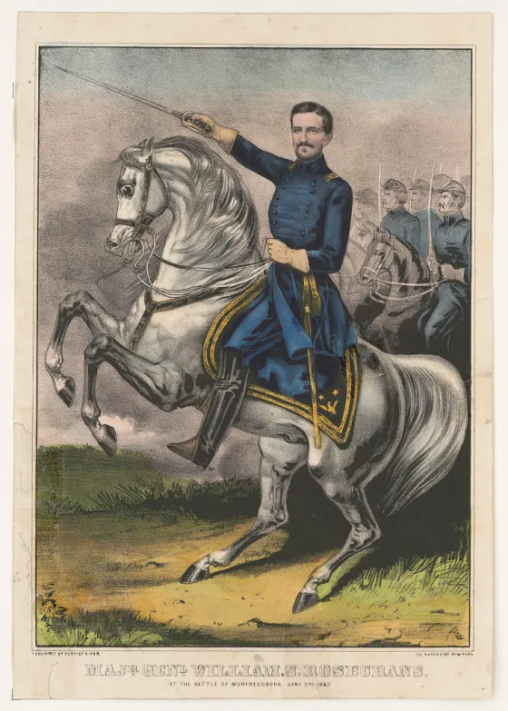 Civil War illustration depicting Union artillery and infantry repulsing Confederate attacks during the Battle of Malvern Hill.
