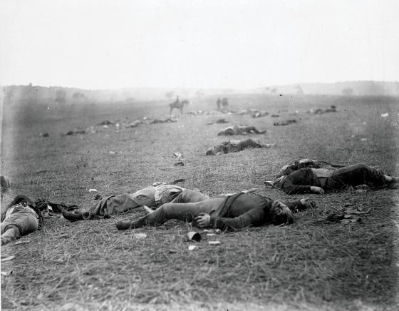 Union dead after the Battle of Gettysburg, Gettysburg, Pa., 1863. Photo by Alexander Gardner.
