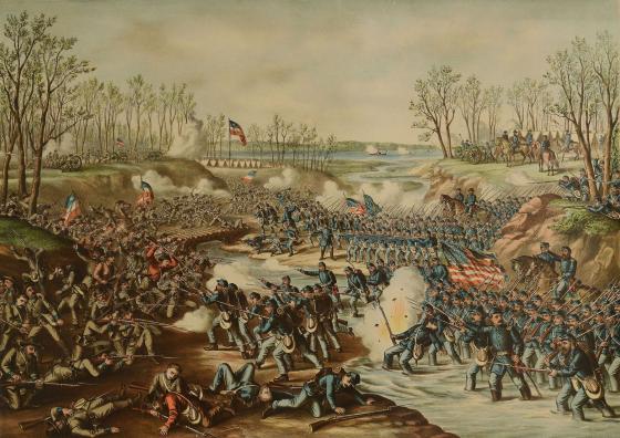Scene of the Battle of Shiloh by Kurtz and Allison