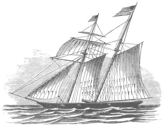 This is a drawing of a Baltimore clipper.