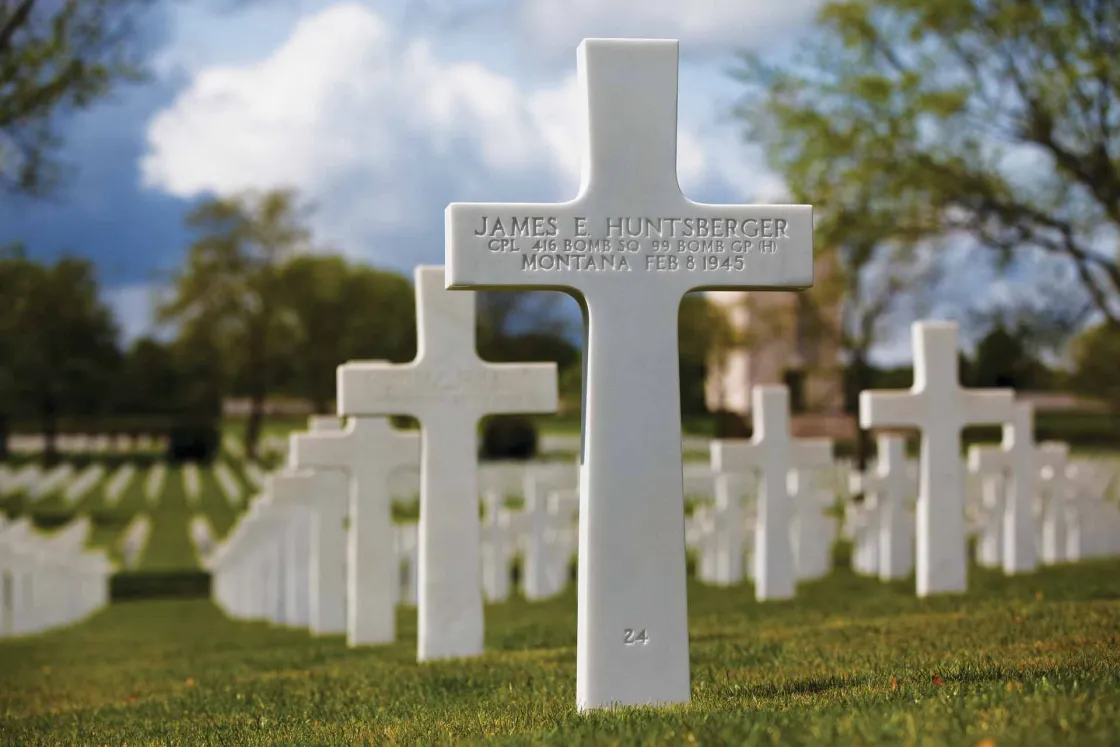 James E. Huntsberger Grave Site, Lorraine American Cemetery, St Avold, France.