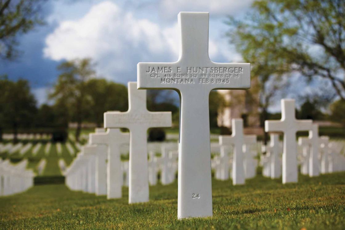 James E. Huntsberger Grave Site, Lorraine American Cemetery, St Avold, France.