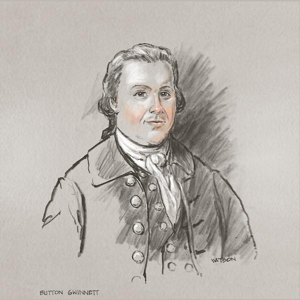 A portrait of Button Gwinnett
