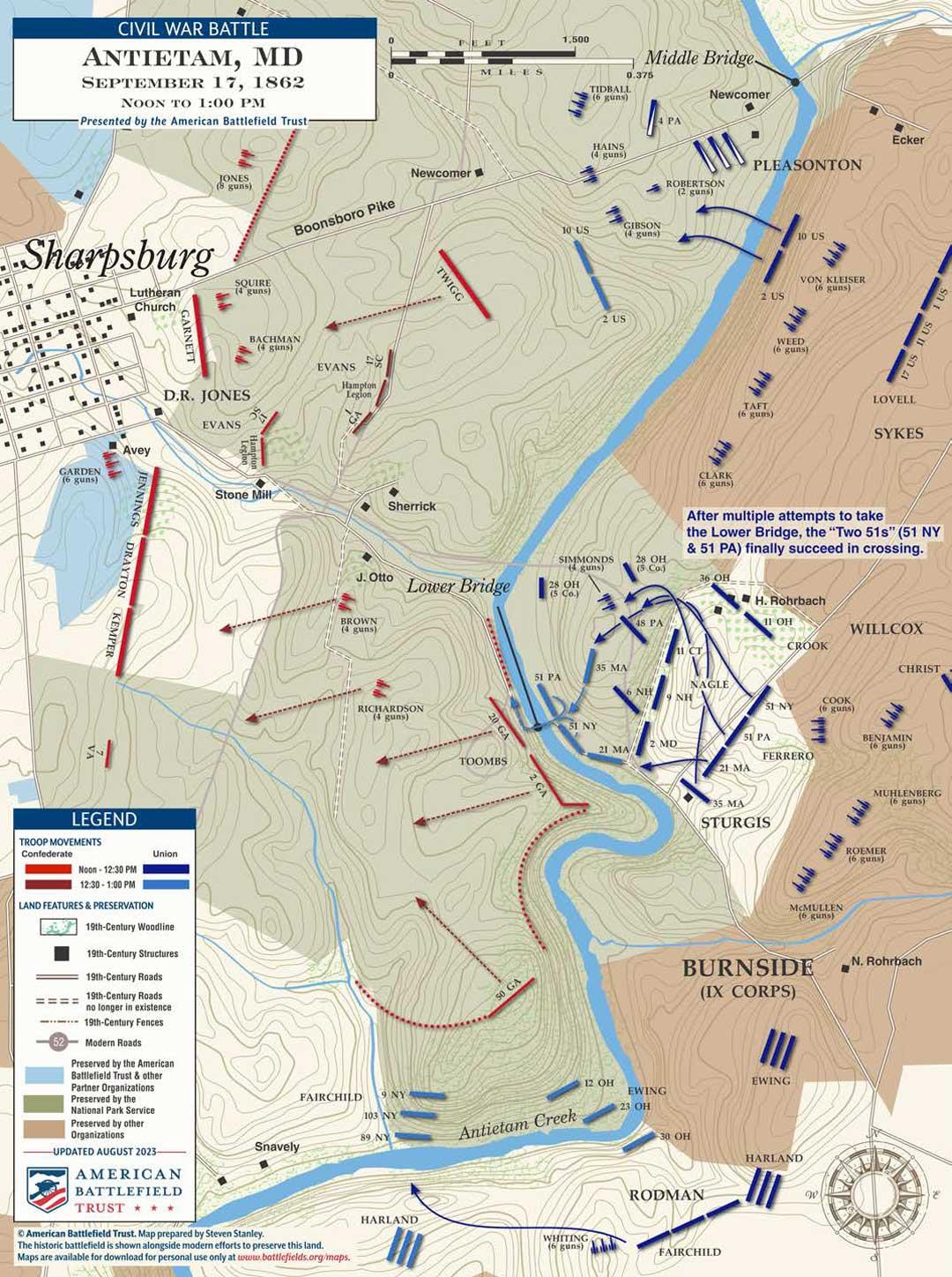 Antietam | Burnside's Bridge | Sep 17, 1862 | 12:00 - 1:00 pm