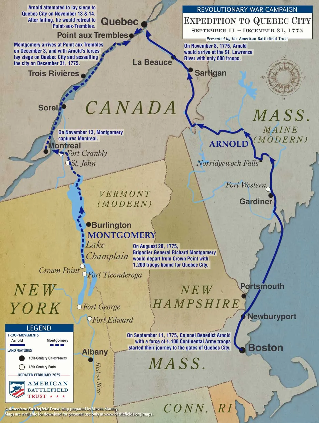 Arnold's Expedition to Quebec City | Sep 11 – Dec 31, 1775