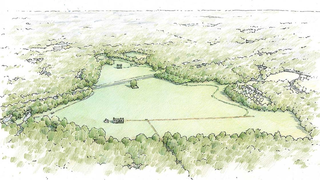 Artist Rendering of 2022-26 Princeton Battlefield Restoration and Rehab