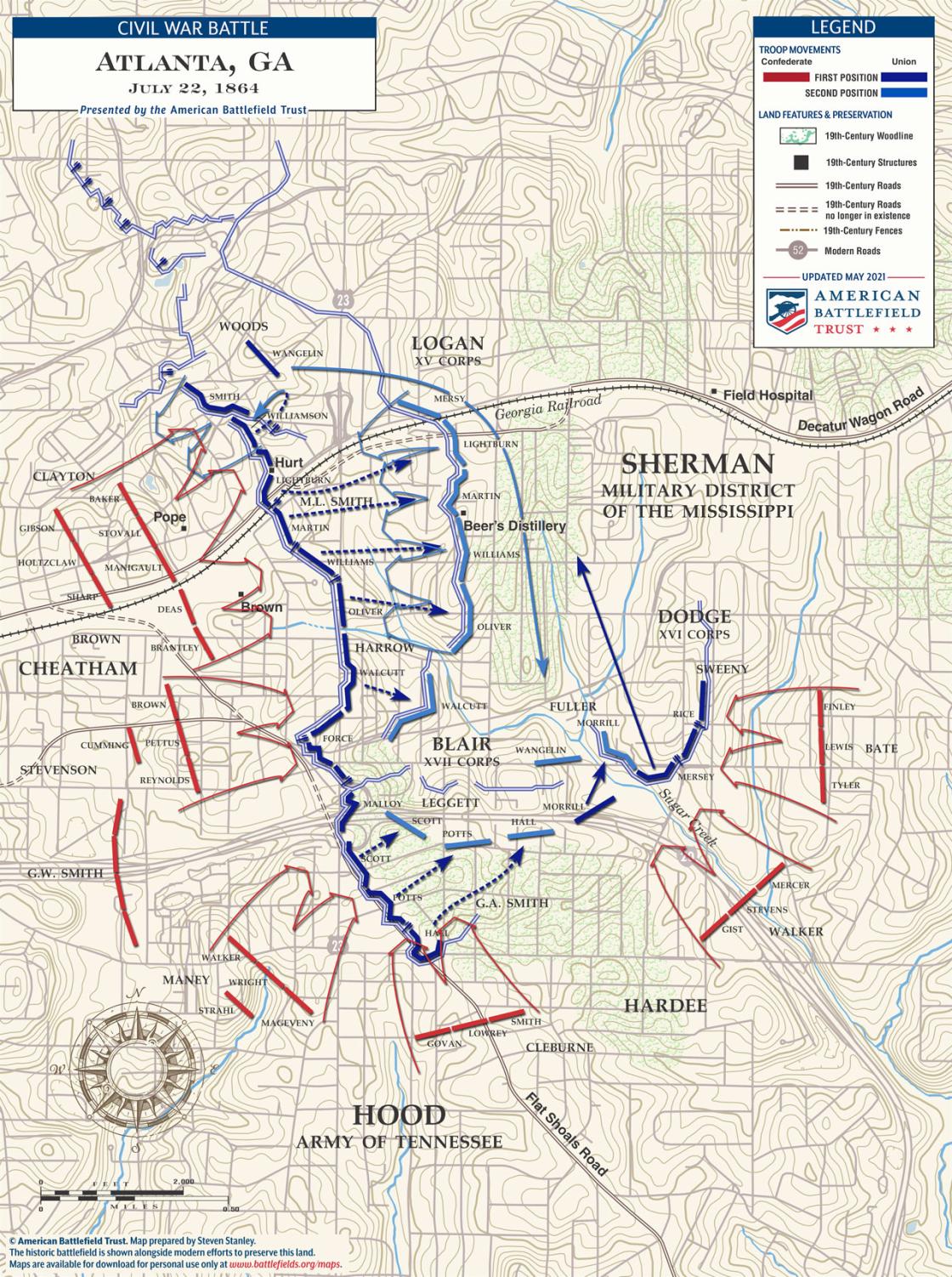 Atlanta - July 22, 1864 Battle Map