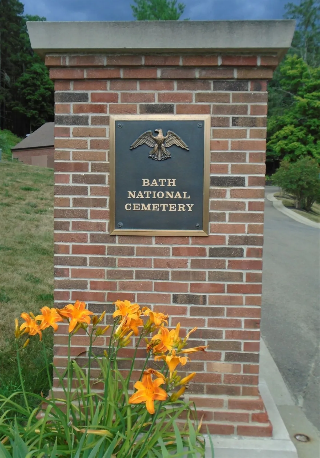 Bath National Cemetery, New York Entrance Sign